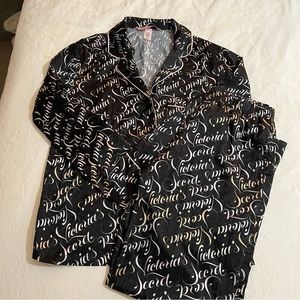 Victoria’s Secret Script Satin Pajama Set